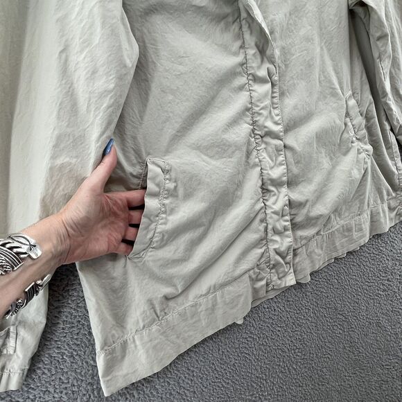 Fresh Produce Jacket Womens Large Beige Lightweight Relaxed Full Zip Hooded - Picture 3 of 12